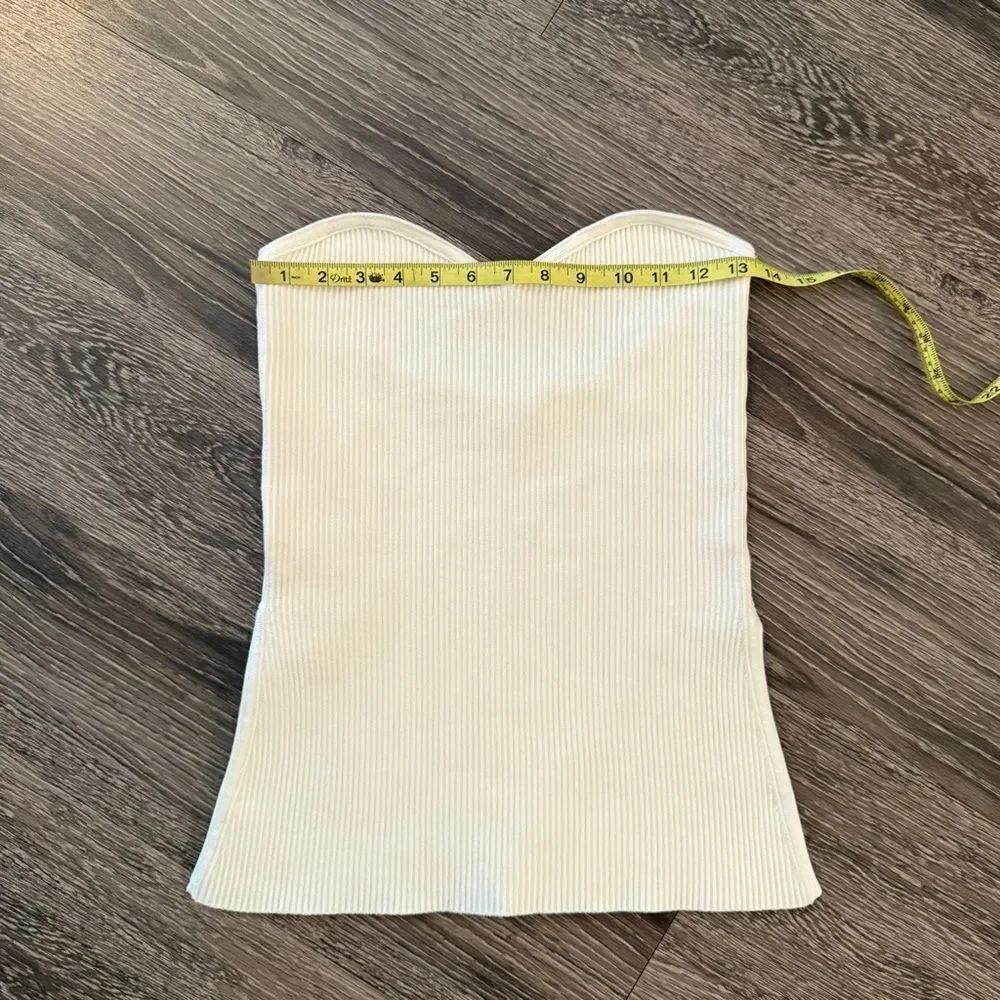 Caroline Constas Ribbed Cream Tube Top - Picture 2 of 7